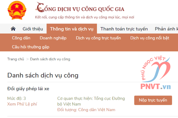 đổi Giấy phép lái xe qua mạng